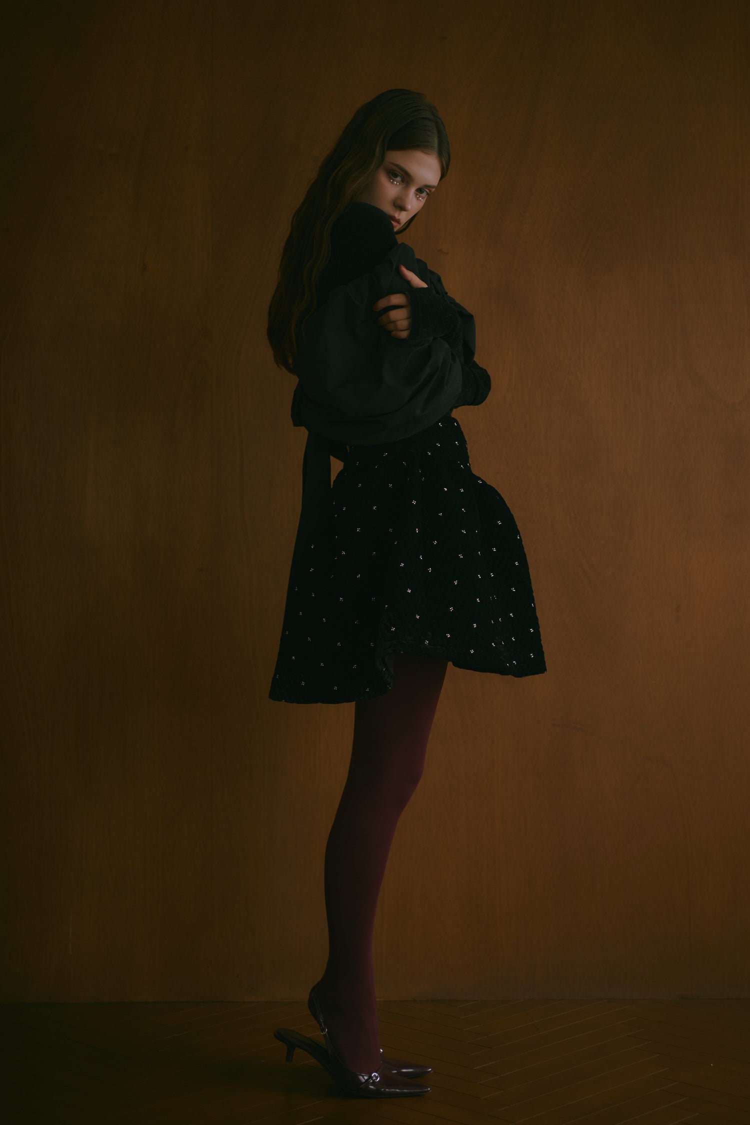 VELVET BEADS SKIRT