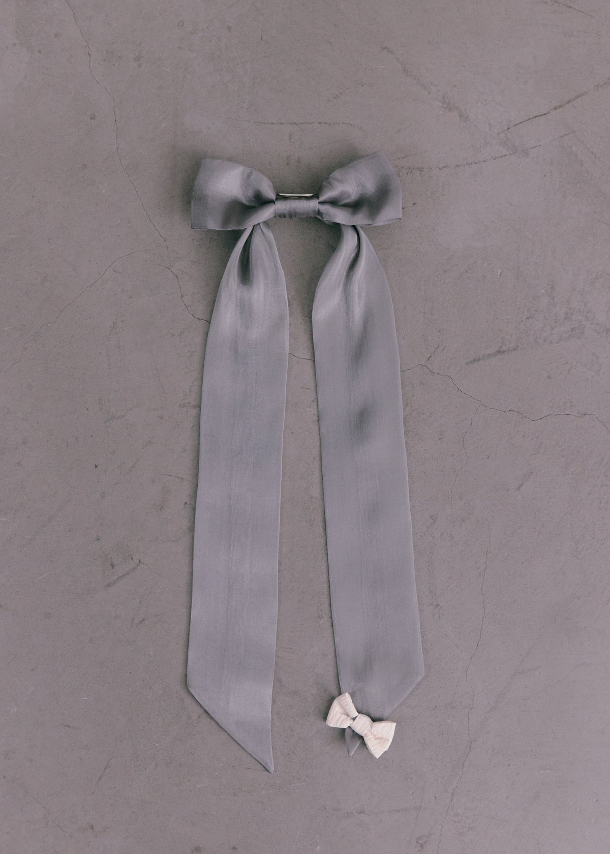 UPCYCLE RIBBON BARRETTE LONG | GRY