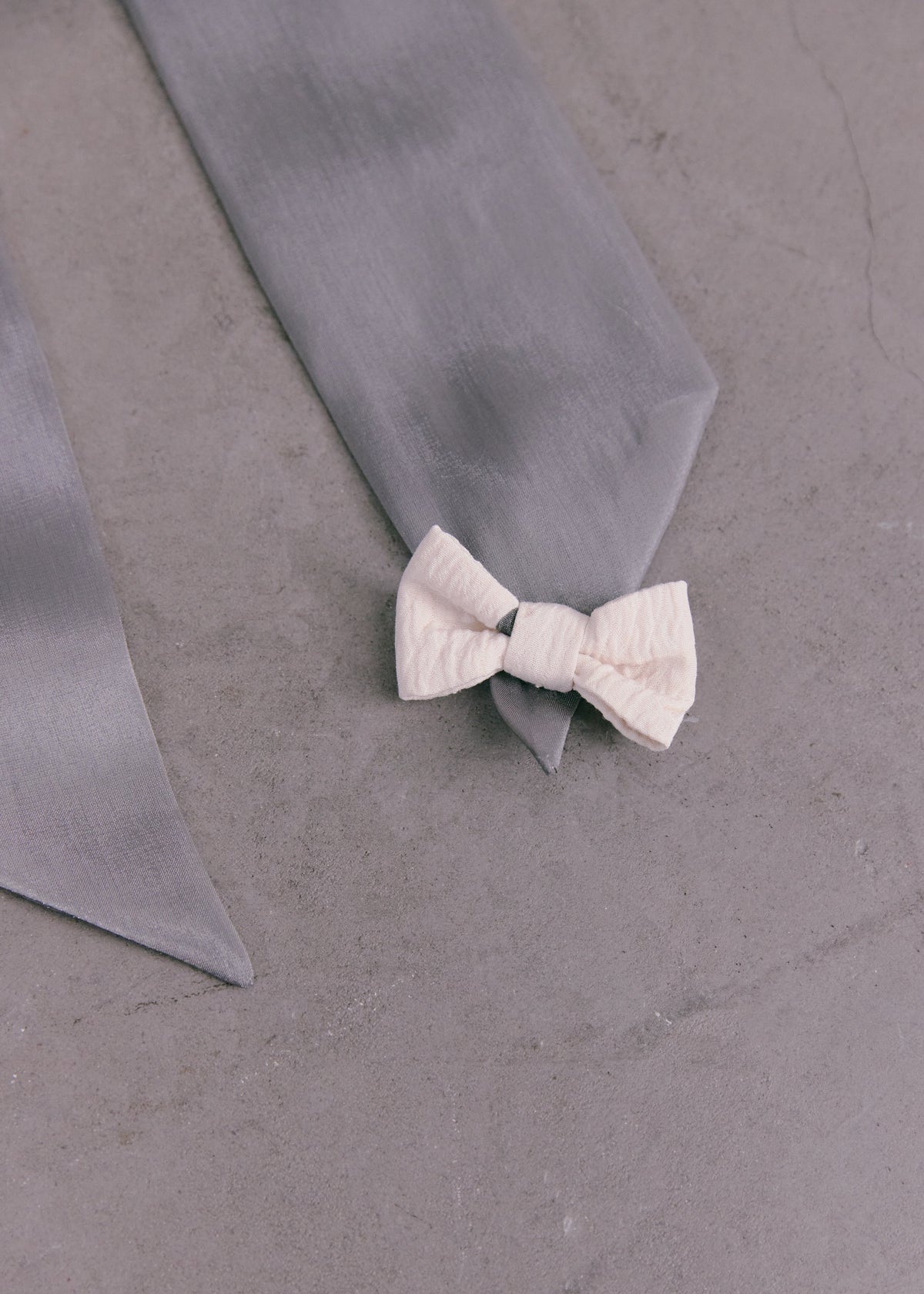 UPCYCLE RIBBON BARRETTE LONG | GRY
