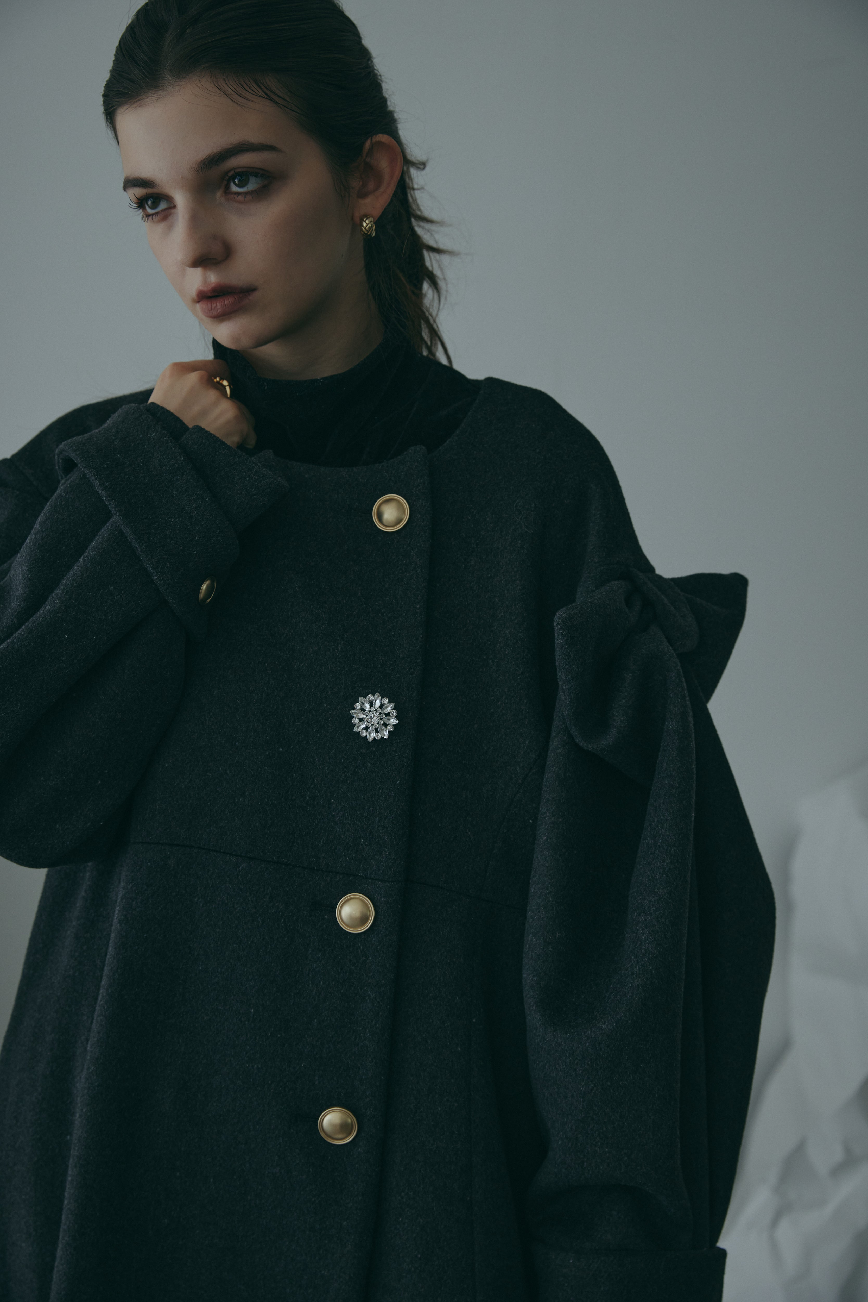 ジャケット・アウター ecmile BIJOU RIBBON COAT BIJOU RIBBON COAT