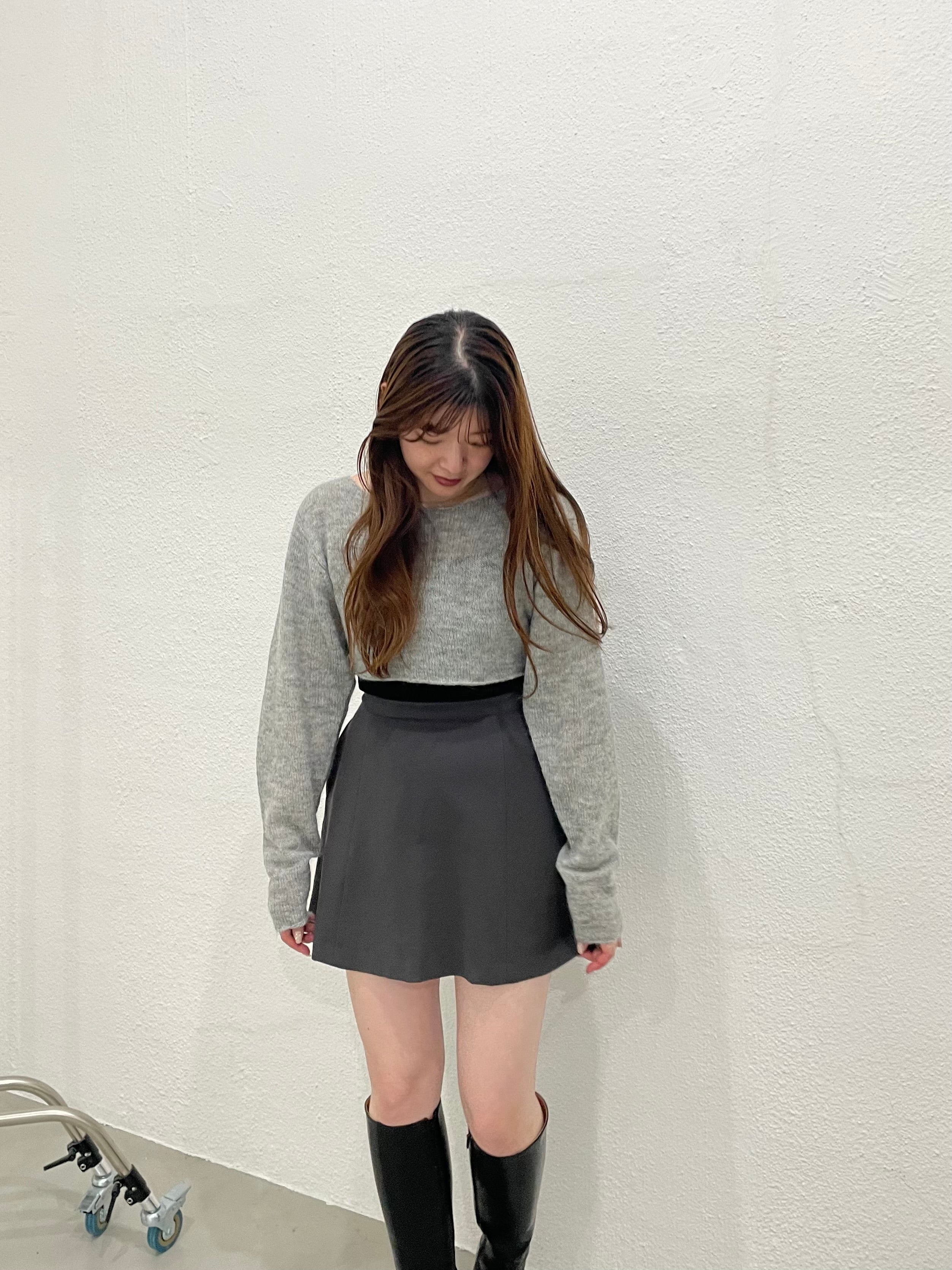 ponte flare mini skirt