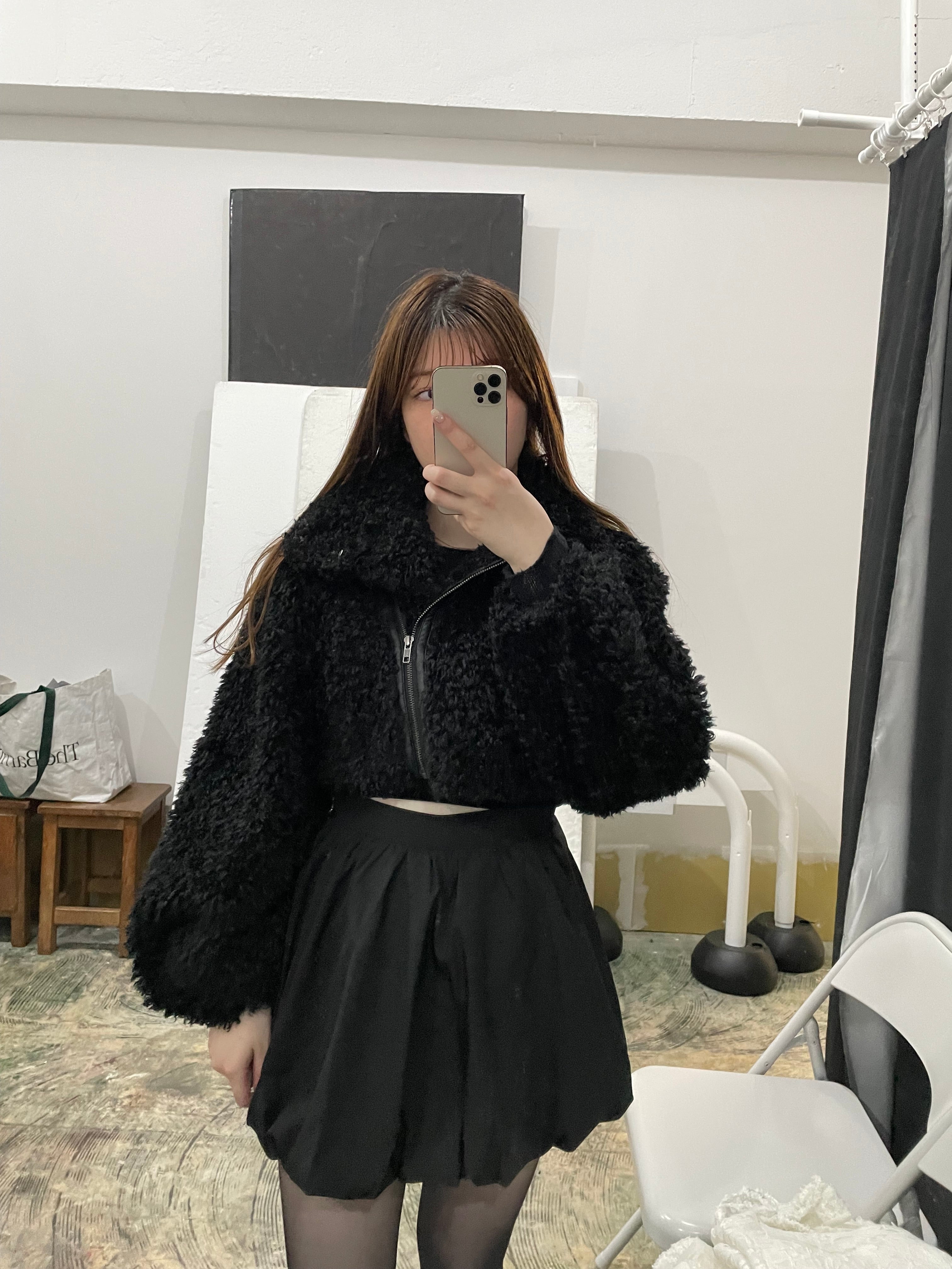 Rider's fur short jacket coat