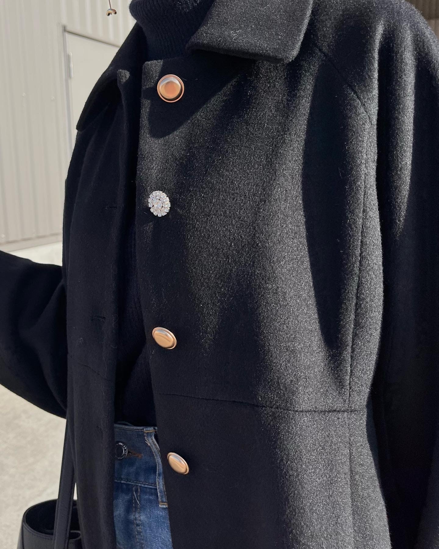 bijou button long coat