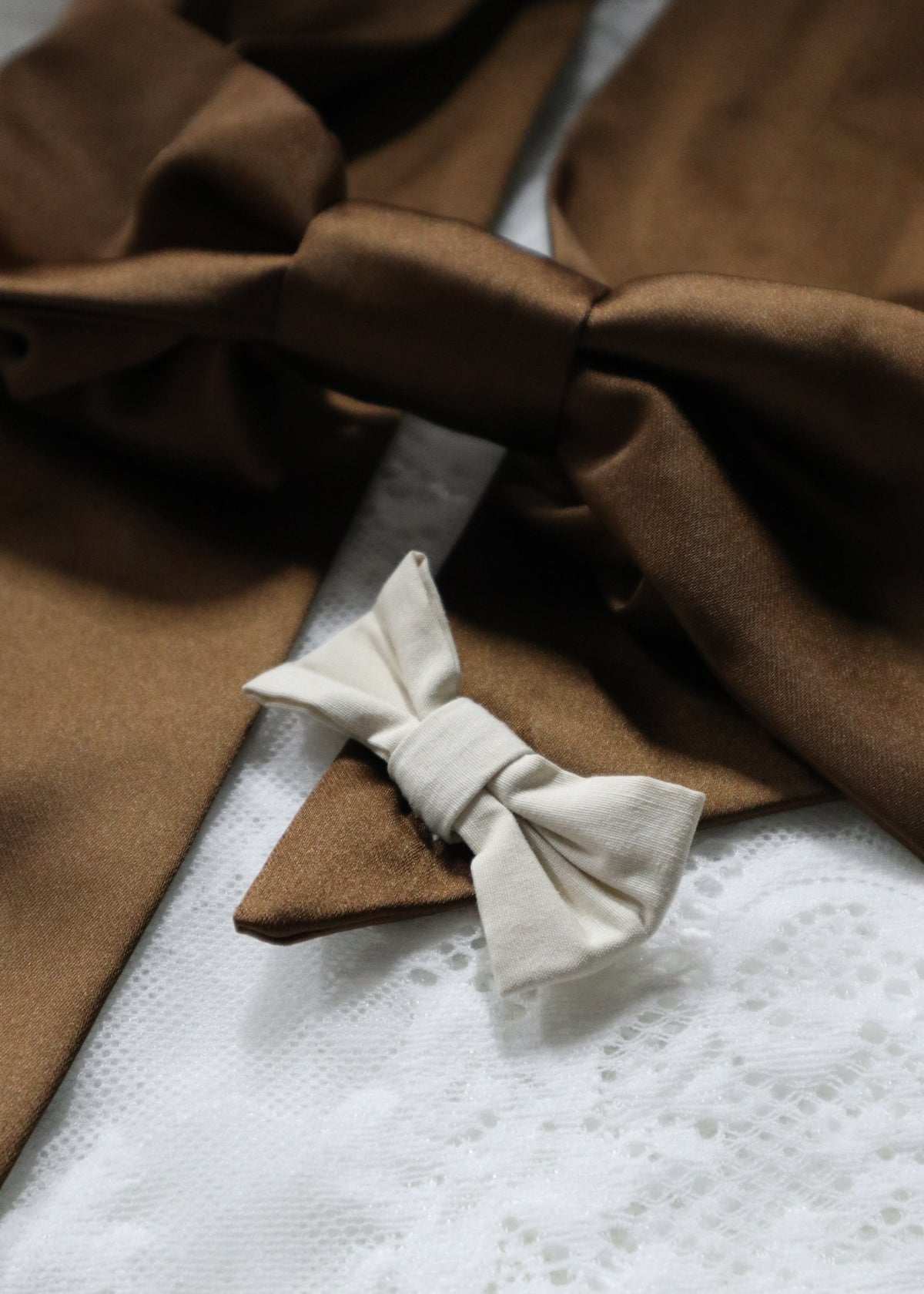 UPCYCLE RIBBON BARRETTE LONG | BRN