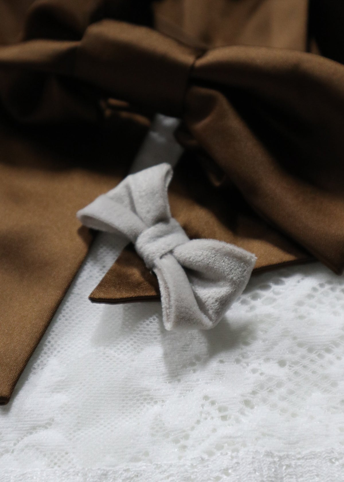 UPCYCLE RIBBON BARRETTE LONG | BRN
