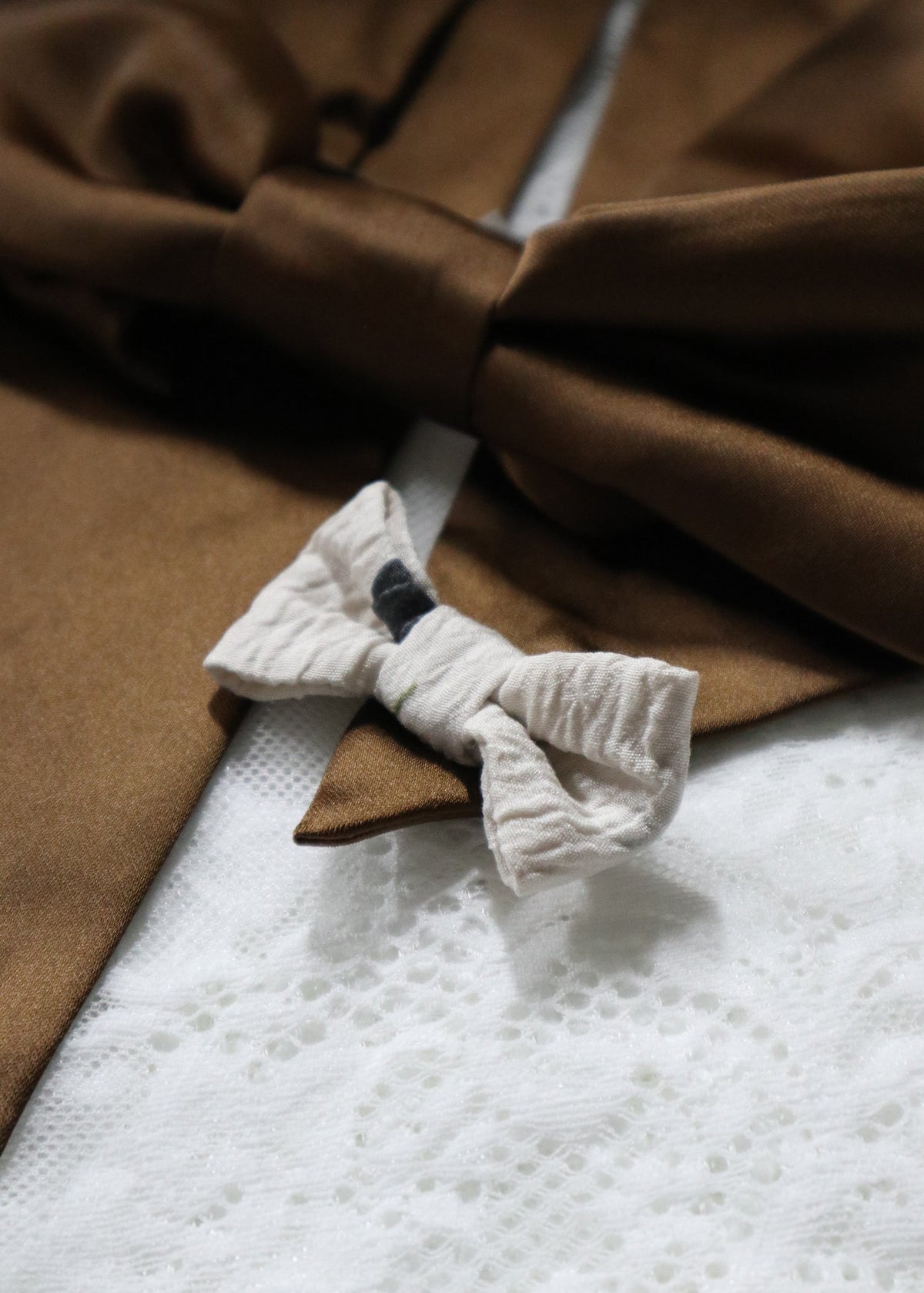 UPCYCLE RIBBON BARRETTE LONG | BRN