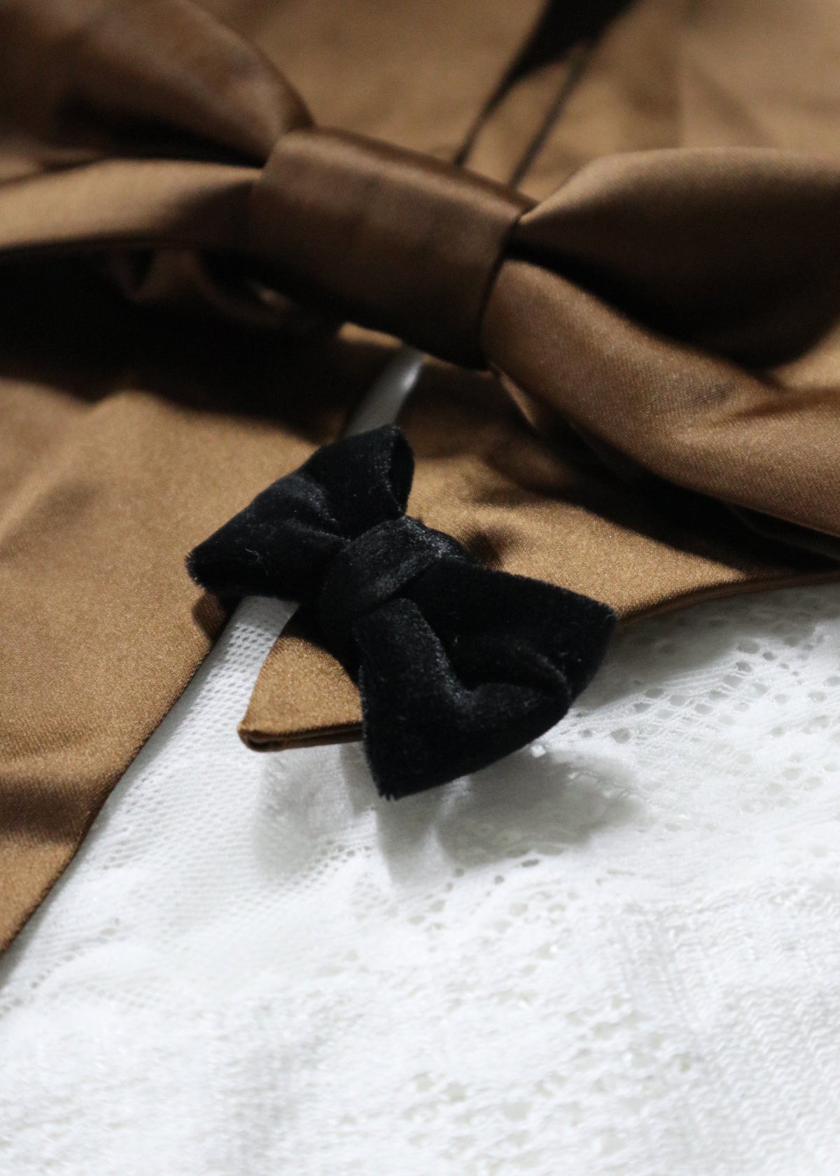 UPCYCLE RIBBON BARRETTE LONG | BRN