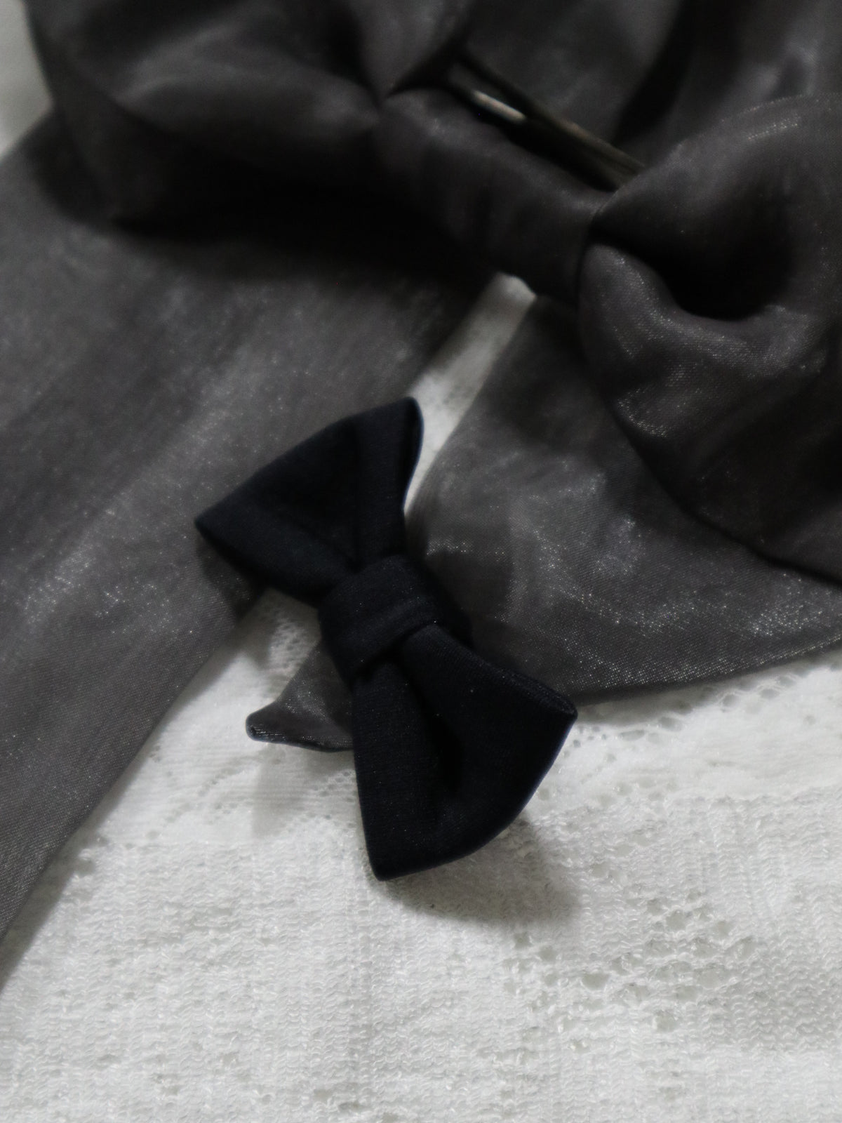 UPCYCLE RIBBON BARRETTE LONG | GRY