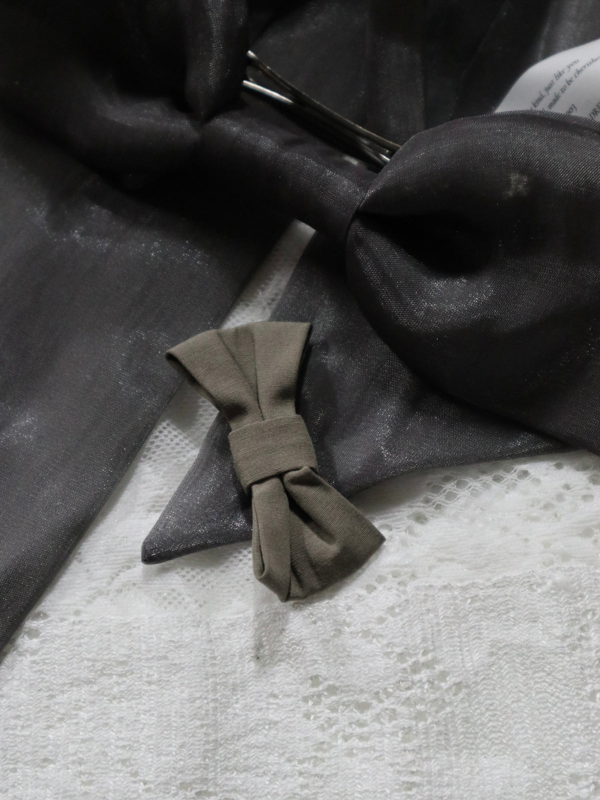 UPCYCLE RIBBON BARRETTE LONG | GRY