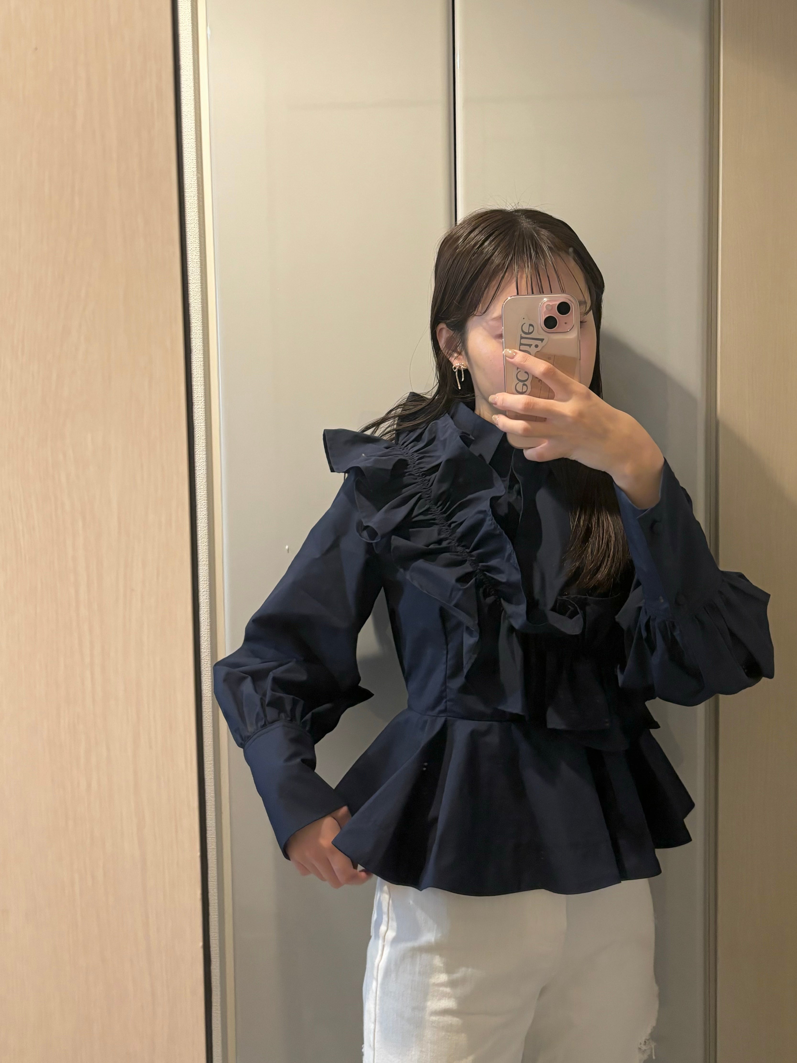 frill peplum shirt